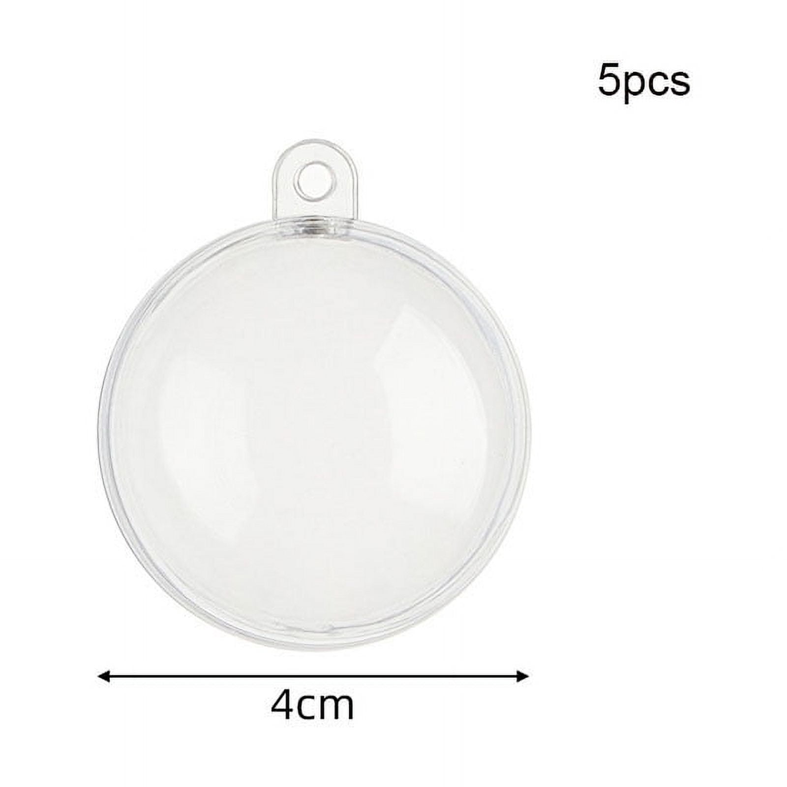 5pcs 4/5/6/7/8cm Clear Balls Fillable Baubles Christmas Tree Ornament ...