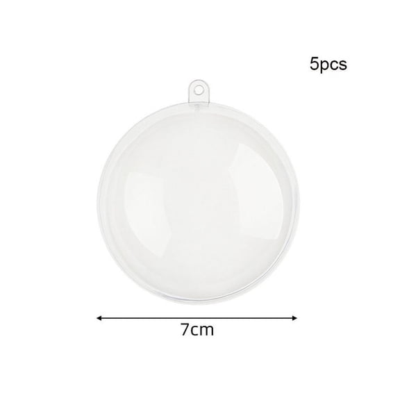5pcs 4/5/6/7/8cm Clear Balls Fillable Baubles Christmas Tree Ornament DIY Crafts