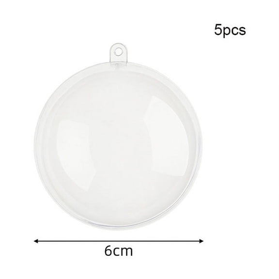 5pcs 4/5/6/7/8cm Clear Balls Fillable Baubles Christmas Tree Ornament DIY Crafts