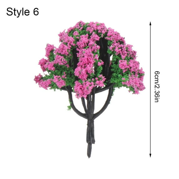 5pcs 4~6.5cm Toys for Kids Plastic Artificial Scenery Trees Building Landscape Accessories Miniature Flower Tree Railroad Decoration 6CM STYLE 6