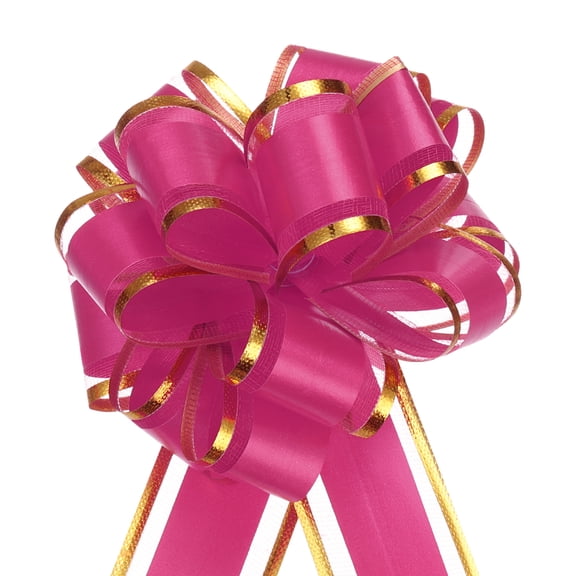 Uxcell 5Pcs 4" Large Big Pull Bow Gift Wrapping Bows Ribbon for Christmas Rose Red