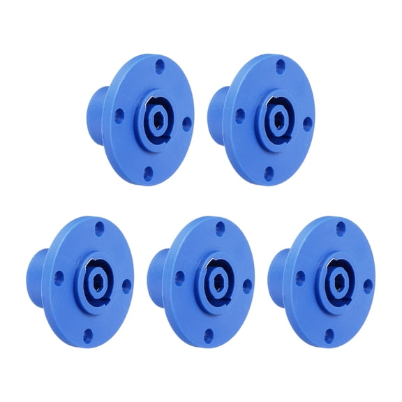 5pcs 4 Pole Speaker Jack Twist Lock,2 Inch XLR Speaker Panel Mount,Blue