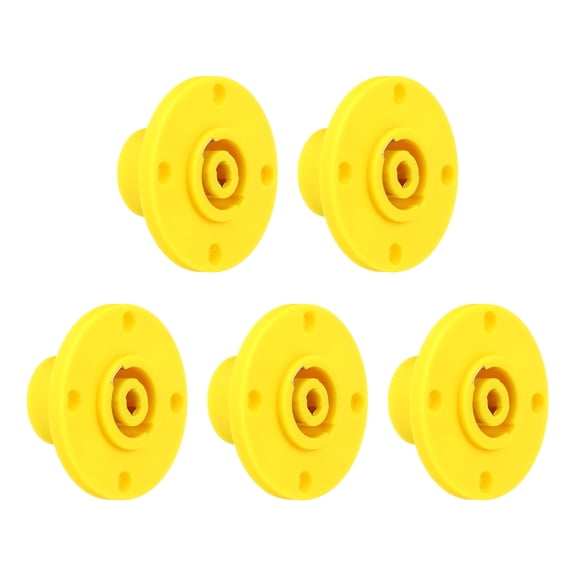 5pcs 4 Pole Speaker Jack Twist Lock,2 Inch XLR Speaker Panel Mount,Yellow