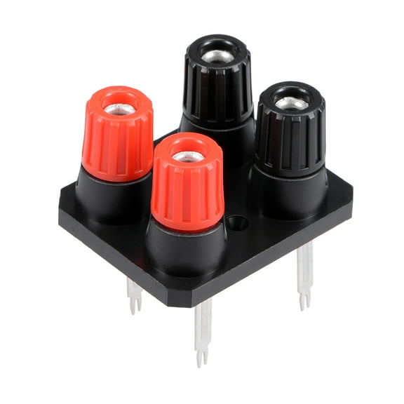 Unique Bargains 5Pcs 4 Way Jack Socket Spring Push Release Connector Speaker Terminal Strip Block