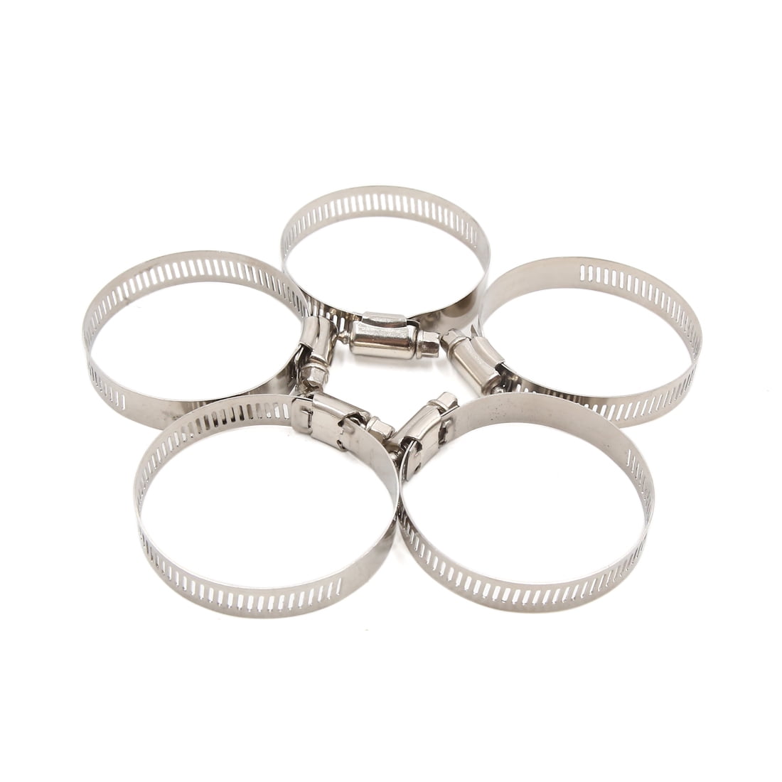 5Pcs 40-64mm Adjustable Stainless Steel Car Worm Fuel Hose Pipe Clamp ...