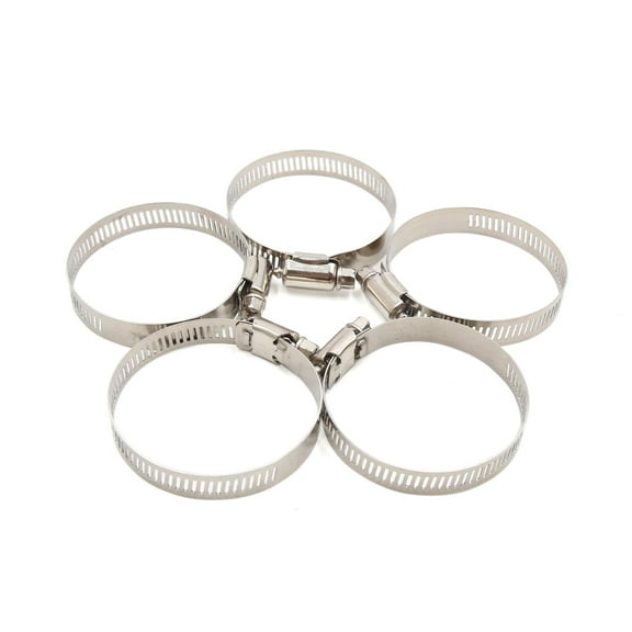 5Pcs 40-64mm Adjustable Stainless Steel Car Worm Fuel Hose Pipe Clamp Clips