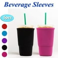 5pcs 401500ml Reusable Insulated Iced Coffee Beverage Sleeve Drink Cup