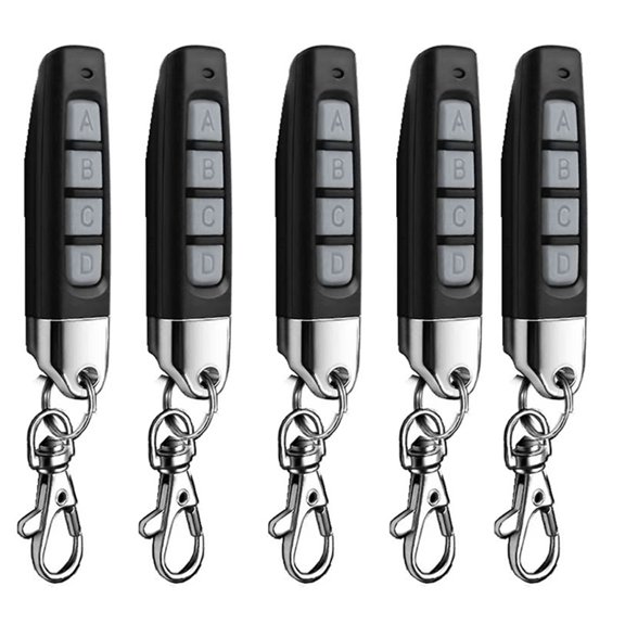 5pcs 433MHz Remote Control Compact Wireless Duplicator for Garage Doors Systems Universal Compatibility Black