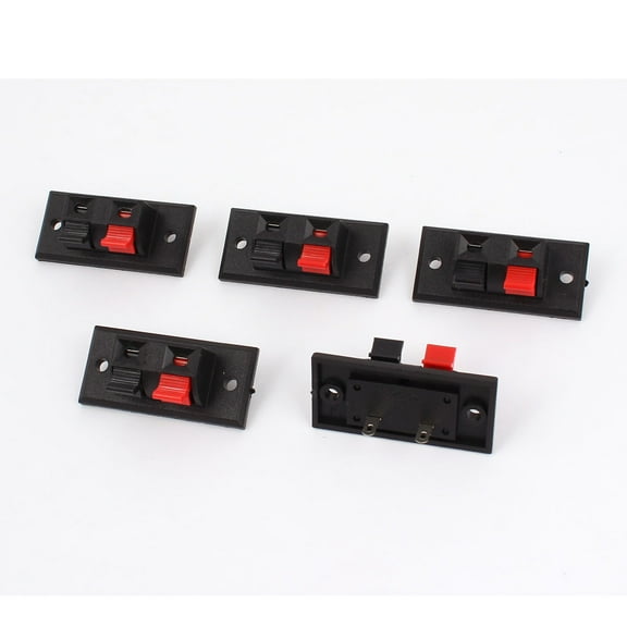 5pcs 45mmx21mm 2 Positions Push in Jack Spring Load Audio Speaker Terminals