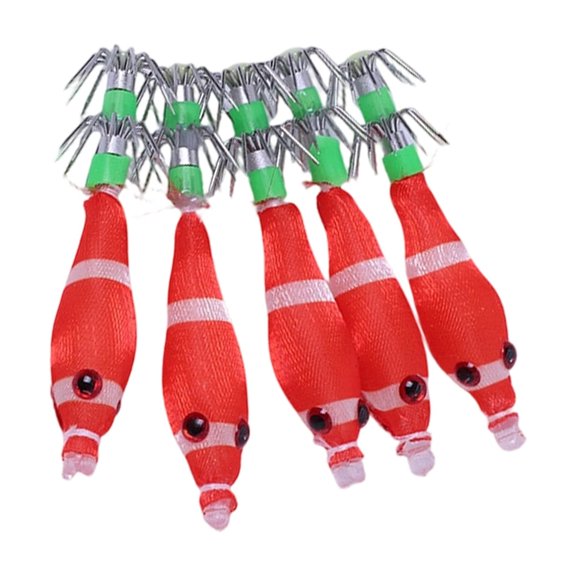 5pcs 5.8cm Glow Jigs Fishing Lures 3.1g Shrimp Squid Hooks Artificial Baits Multi-Water Tackle