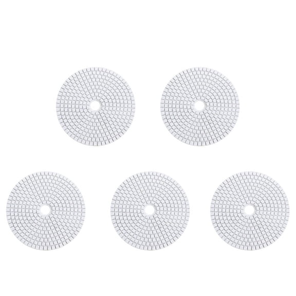 5pcs 5 Inch 125mm Wet Diamond Polishing Pads Marble Grits 30,5x polishing sheet,white&grey
