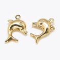 thumbnail image 1 of 5pcs 5 Pcs Real 18K Gold Plated Brass Dolphin Pendants Dolphin Pendants Decoration Real 18K Gold Plated Charms for Women Jewelry DIY Necklace Bracelet Craft Making 19x14x5mm Hole: 1mm, 1 of 2
