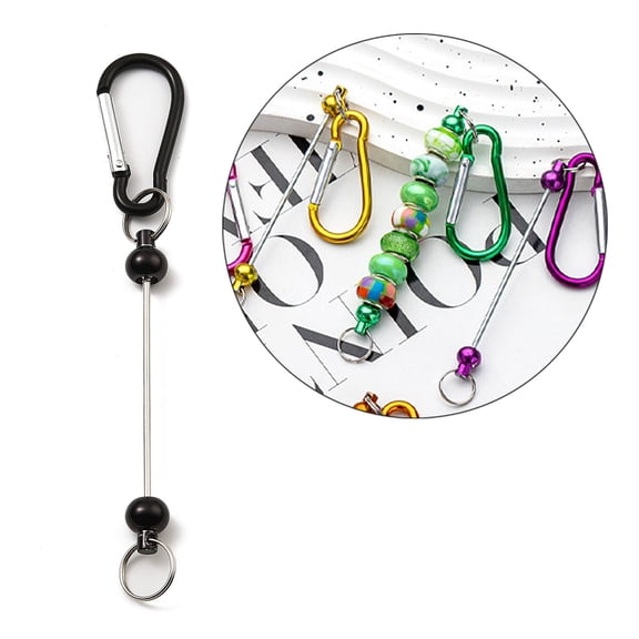 5pcs 5 colors Aluminum Climbing Carabiners Beadable Iron Key Clasps Mixed color 146mm 1pc/color