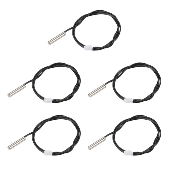 5pcs 50K Temperature Sensor Prob, Stainless Steel NTC Thermal Sensor Probe 50cm Digital Thermometer Extension Cable