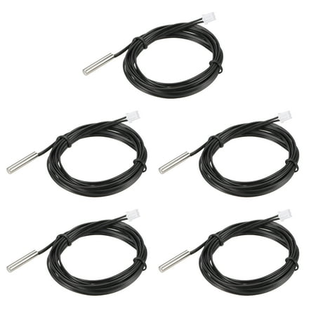 5pcs 50K Temperature Sensor Probe Stainless Steel NTC Thermal Sensor Probe 6.6ft Digital Thermometer Extension Cable