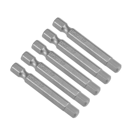 5pcs 50mm 1/4" Hex Shank H6 Hex Screwdriver Bits S2 High Alloy Steel