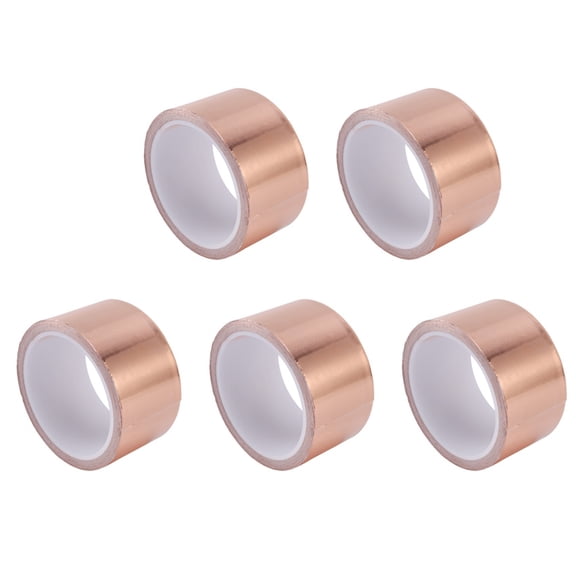 5pcs 50mmx10M Copper Adhesive Copper Foil Copper Tape Self-Adhesive Tape Roll