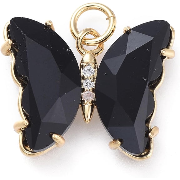 5pcs 5Pcs Butterfly Pendant Ornament Brass Micro Pave Clear Cubic Glass Charms Pendant Making Charms for Women DIY Necklace Bracelet Earring Making