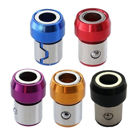 5pcs 6.35mm Universal Removable Magnetizer Ring Magnetic Steel Screwdriver Bit