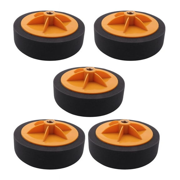 5pcs 6 Inch/15cm Car Polishing Waxing Pad Sponge M14 Wheel Polishing Waxing Pad Kit Tool for Car Polisher Black