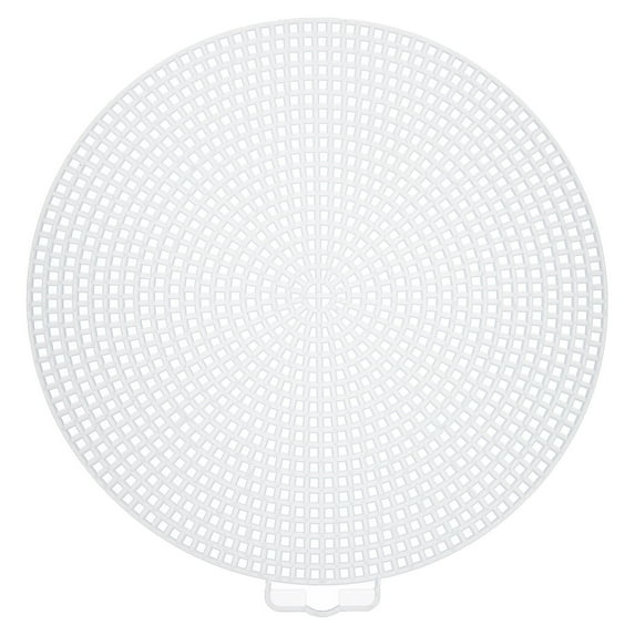 Uxcell 5Pcs 6" Plastic Mesh Canvas Sheet 13 Count Round Needlepoint Blank Canvas for Embroidery Knit Crochet Acrylic Yarn Crafting White