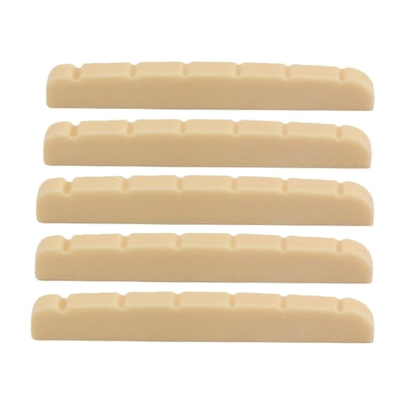 Hytrove 5Pcs Bass Guitar Nut Plastic Guitar Nut Beige for Music Practice
