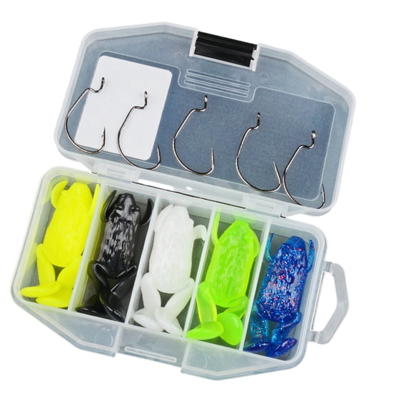 5pcs 6cm/8cm Ray Frogs Crankbait Topwater Lure Set Fishing Lures with Hook Swimbait Soft Frogs Baits