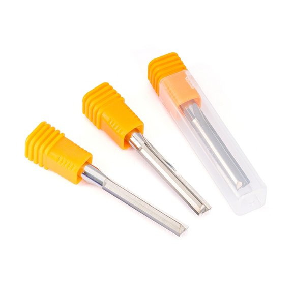 5pcs 6mm SHK 32mm CEL Two Flutes Straight Carving Tools Double Flutes CNC Router Bits Straight Engraving Cutters