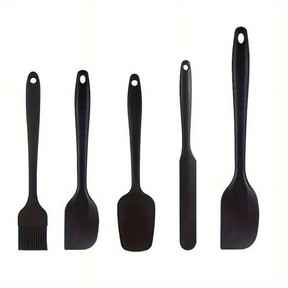 5pcs/6pcs Nordic Color Silicone Kitchen Baking Set, Kitchenware Supplies, Large Scraper/Small Scraper/Large Scraper/Small Scraper/Oil Brush/Long Spatula, Macaron Color Baking Tools, Cake Cream Spatula