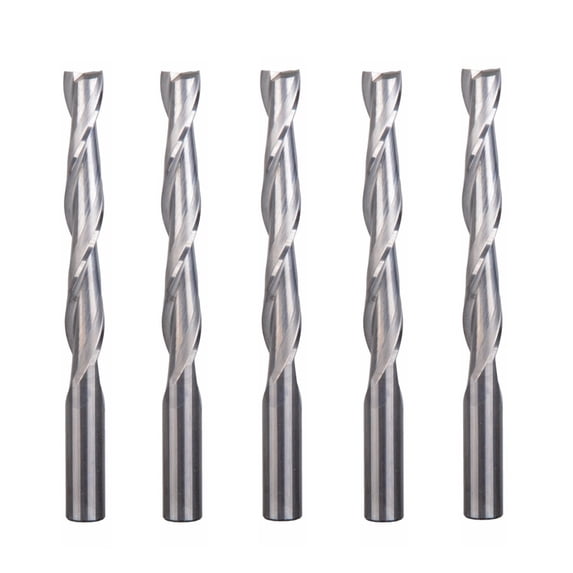 5pcs 6x42mm Solid Carbide Double Two Flute Spiral Cutter CNC Router Bits