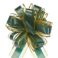 thumbnail image 1 of Uxcell 5pcs Large Pull Bow Gift Wrapping Bows Organza Bows for Wedding Baskets Presents Green 17 cm, 1 of 6