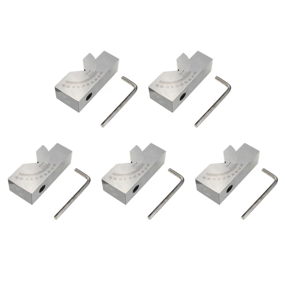 5pcs 75 X 25 X 36mm Mini Adjustable Angle V Block Milling 0 Degree to 60 Degree