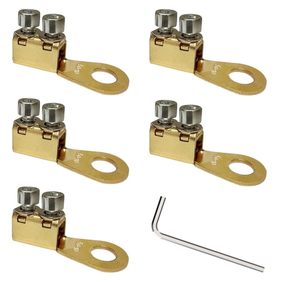 5pcs 8-1AWG Battery Lugs,Battery Cable Ends,Ring Terminals,Battery Terminal Connectors Bolt-on Copper Lugs Crimpless