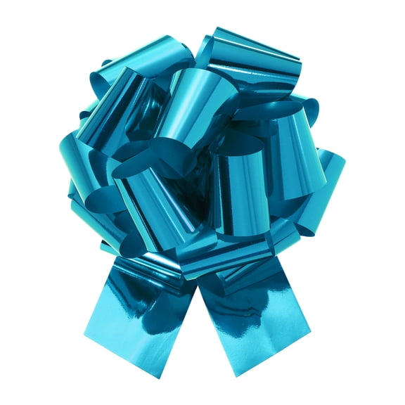 Uxcell Metallic Large Big Pull Bow Gift Wrapping Bows Ribbon for Wedding Car Presents Christmas Light Blue 14 inch