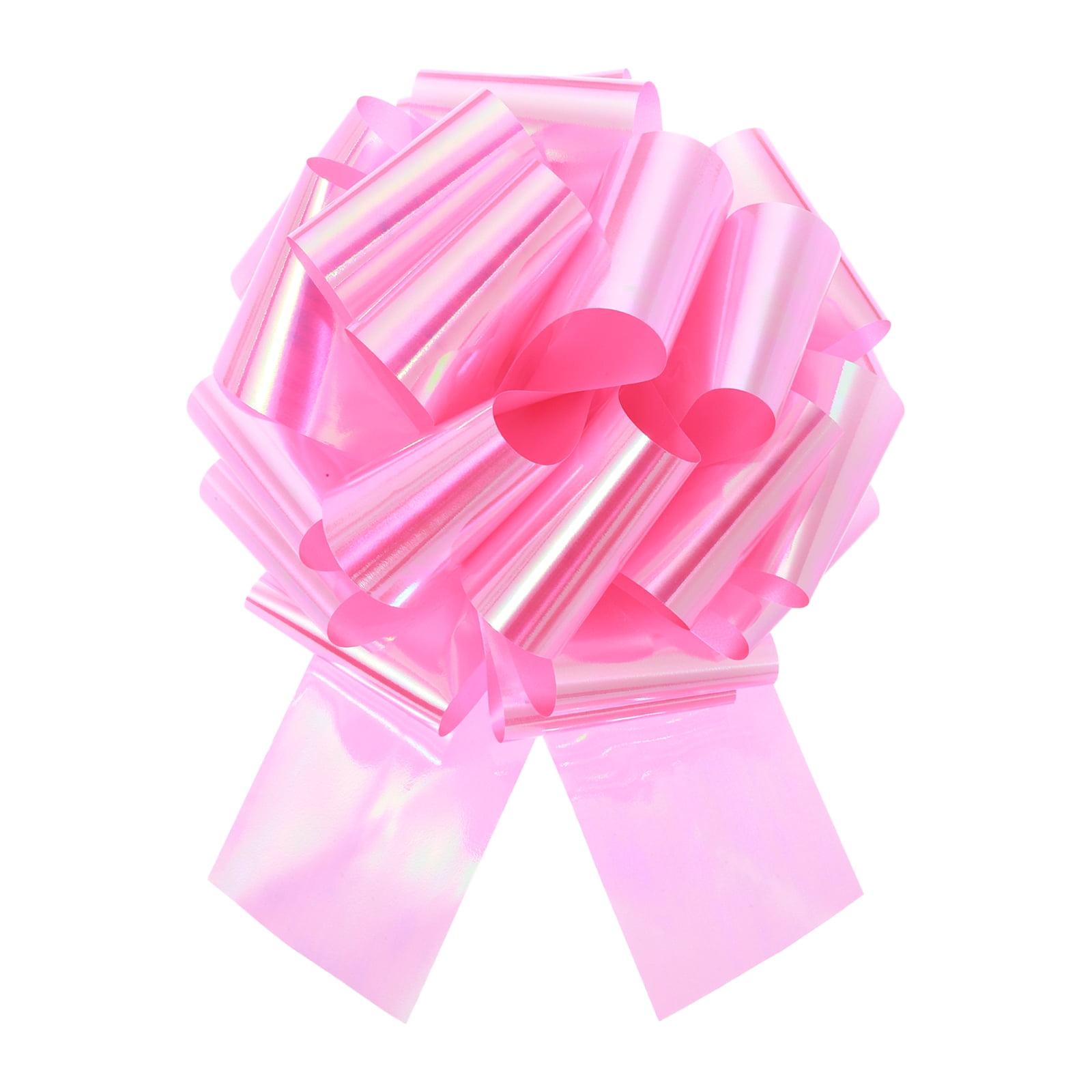 Uxcell Metallic Large Big Pull Bow Gift Wrapping Bows Ribbon for Wedding Car Presents Christmas Colorful Pink 10 inch