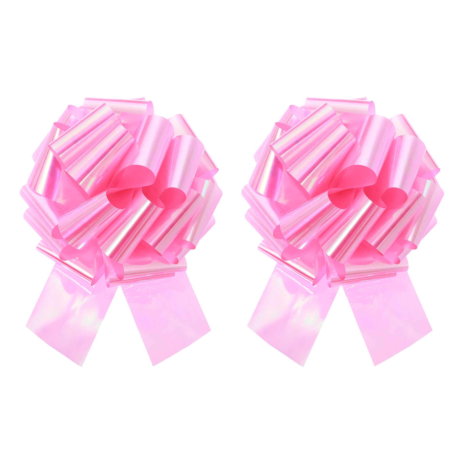 Uxcell Metallic Large Big Pull Bow Gift Wrapping Bows Ribbon for Wedding Car Baskets Presents Colorful Pink 16 inch
