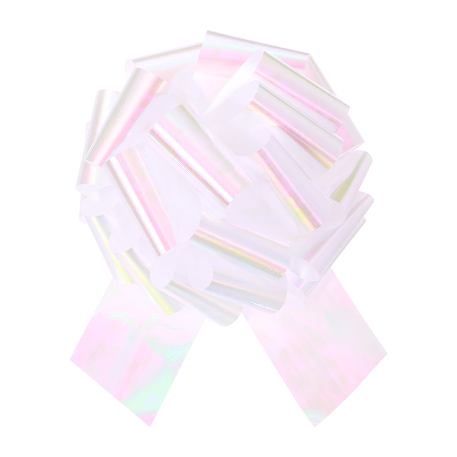 Uxcell Metallic Large Big Pull Bow Gift Wrapping Bows Ribbon for Wedding Car Presents Christmas Colorful White 10 inch