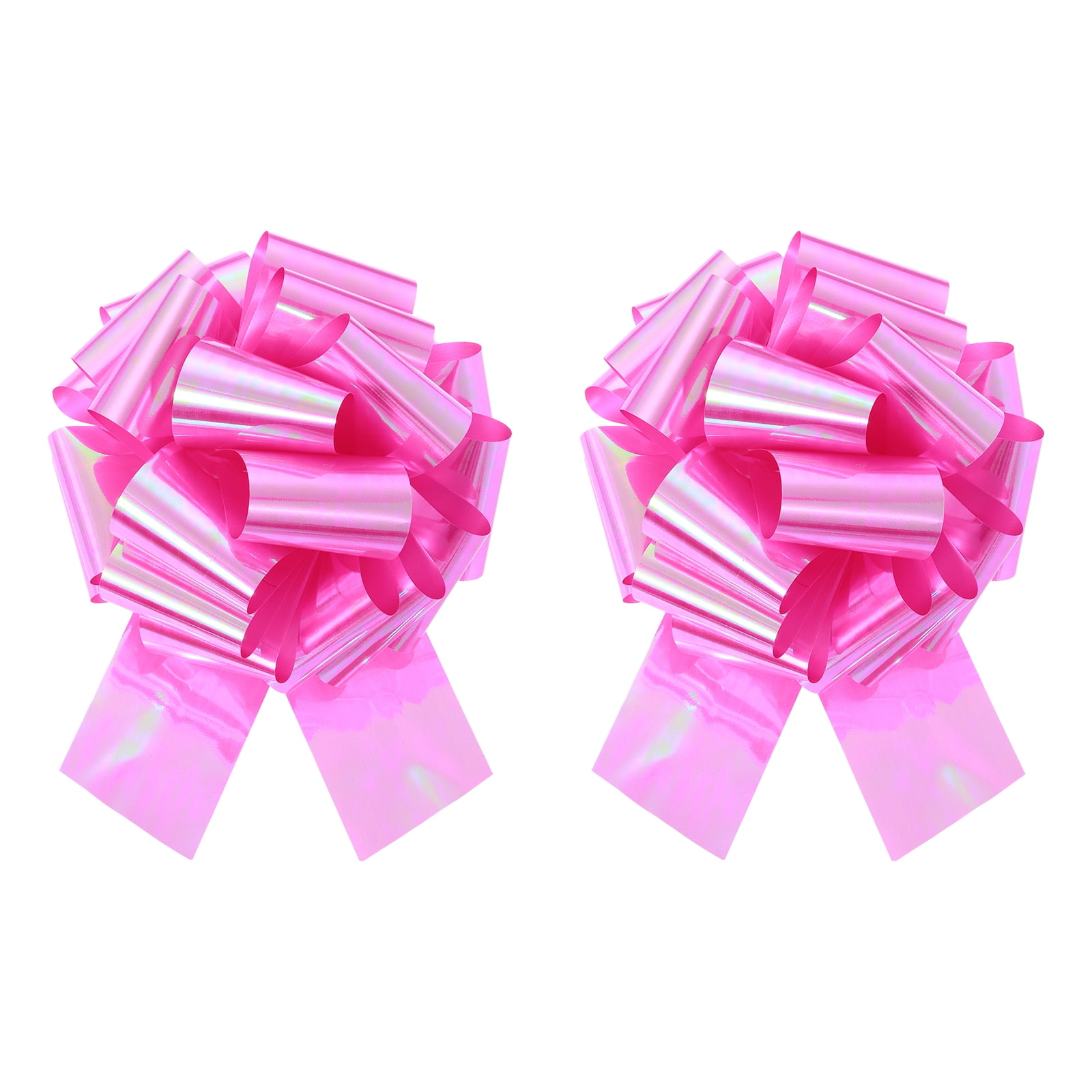 Uxcell Metallic Large Big Pull Bow Gift Wrapping Bows Ribbon for Wedding Car Baskets Presents Colorful Rose Red 18 inch