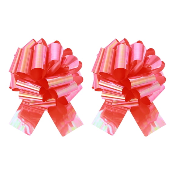 Uxcell Metallic Large Big Pull Bow Gift Wrapping Bows Ribbon for Wedding Car Baskets Presents Colorful Red 14 inch