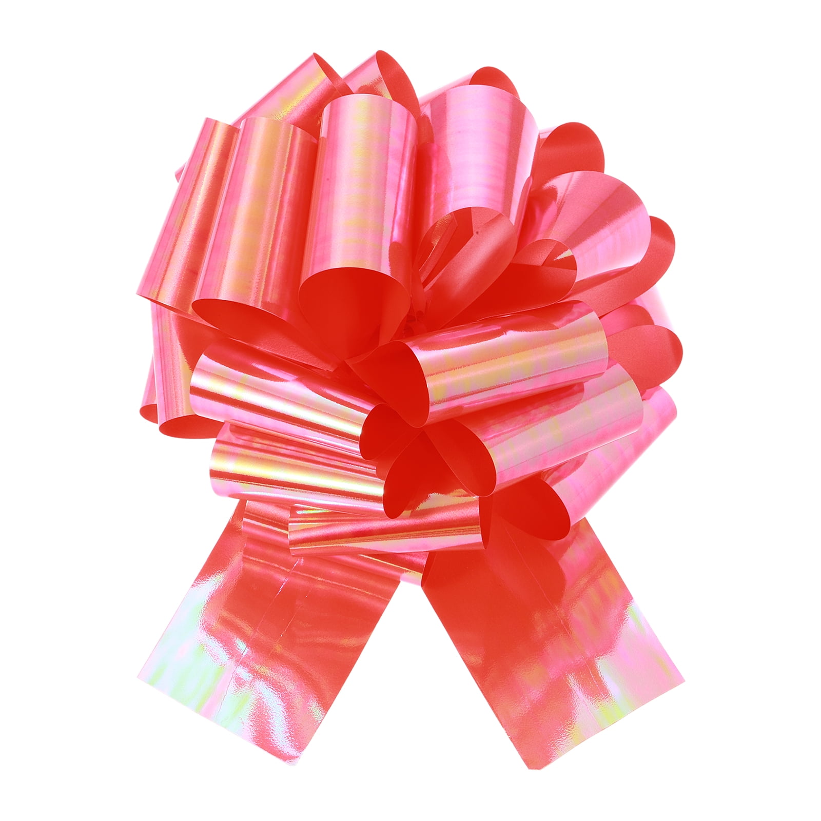 Uxcell Metallic Large Big Pull Bow Gift Wrapping Bows Ribbon for Wedding Car Presents Christmas Colorful Red 10 inch
