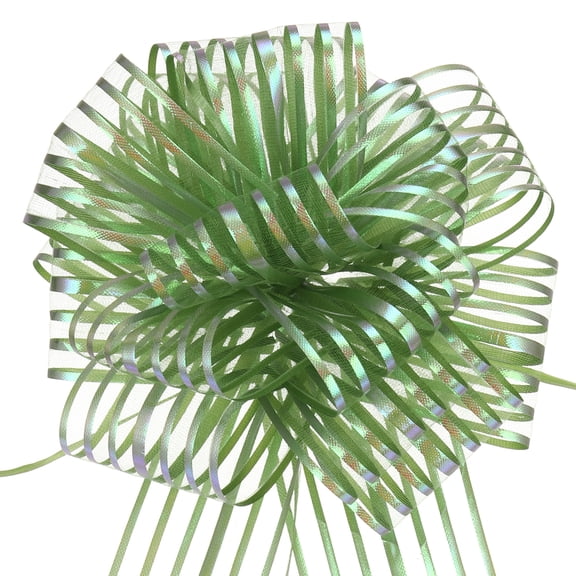 Uxcell 5Pcs 8" Organza Large Pull Bows Gift Wrapping Bows Ribbon Grass Green