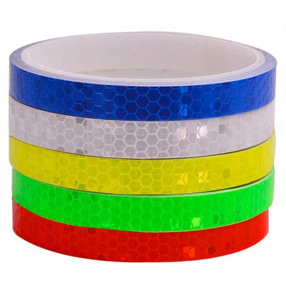 5pcs 8-Meter PVC Reflective Tape Bicycle Wheel Reflective Stickers Mountain Bike and Motorcycle Decorations