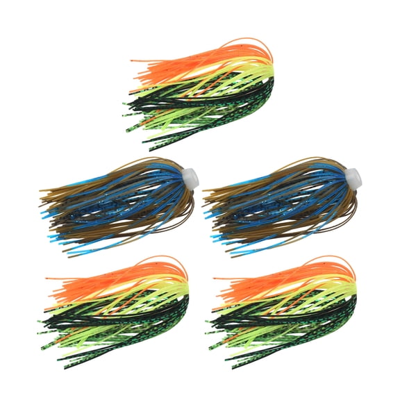 5pcs Fishing Jigs Lures Spinnerbait Replacement Skirt 88 Strands Silicone Jigs Skirts Soft Umbrella Sensation Skirts