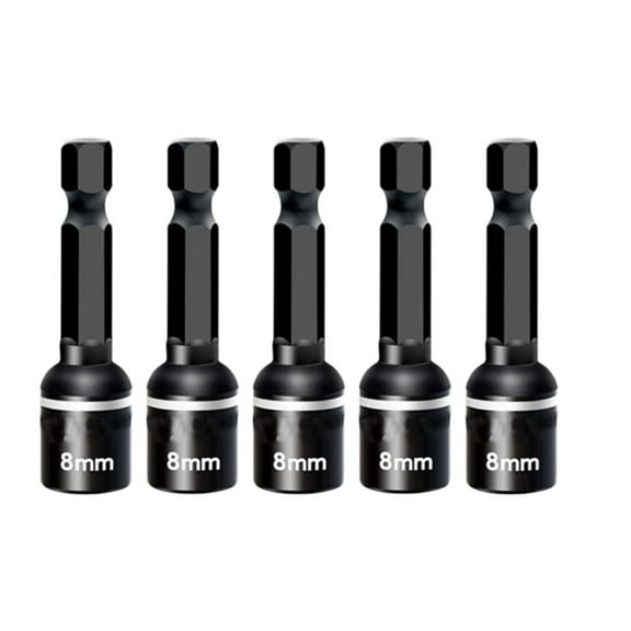 5pcs 8mm Magnetic Nut Screwdriver Socket Wrench Bit Hex Shank Driver Adapter
