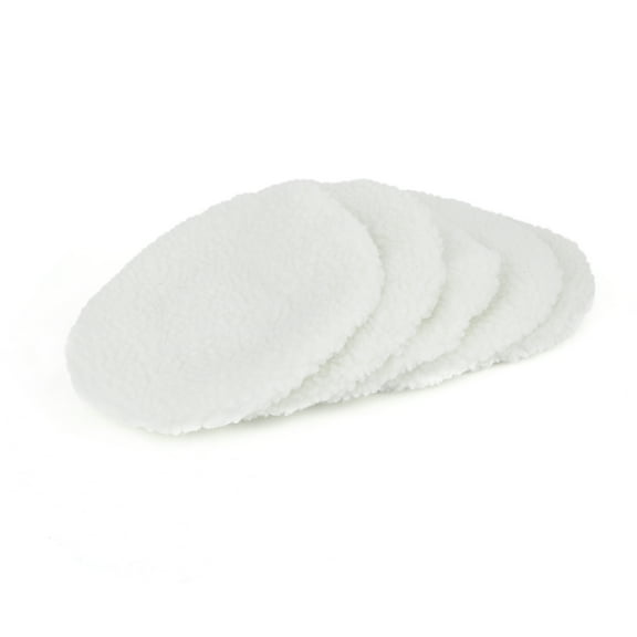 5pcs 9-10 Inch White Plush Vehicle Wax Polishing Bonnet Buffing Pad Cover