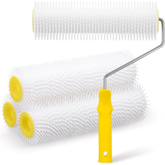 5pcs 9 Inch Latex Floor Self Leveling Screed Spiked Roller Screed Flooring Brush Paint Roller Bubble Remove Tool