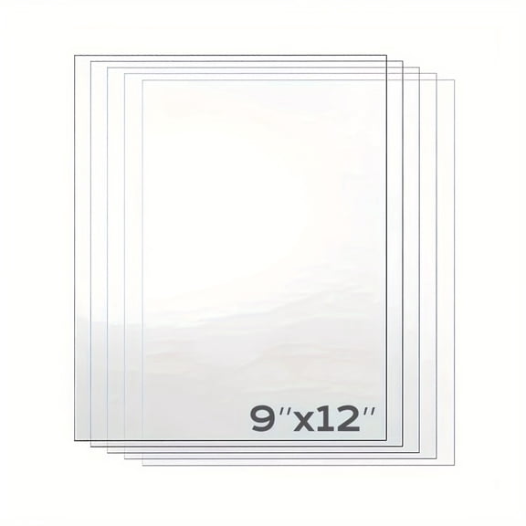 5pcs 9"x12" Acrylic Plastic Sheets, Transparent Cast Plexiglass, 1mm Thick, for Crafts, Signs & DIY Display Projects