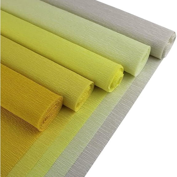 5pcs 90g Premium Crepe Paper Roll,Assorted Colors, 8ft Length/20in Width (Mixed-G)