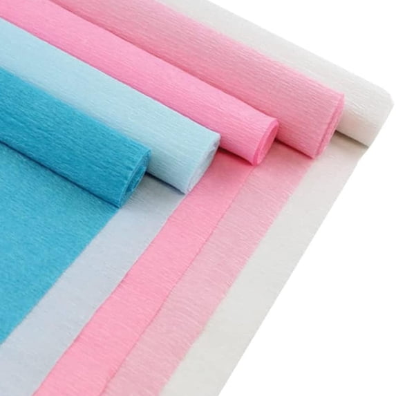 Generic 5pcs 90g Premium Crepe Paper Roll, Assorted Colors, 8ft Length x 20in Width