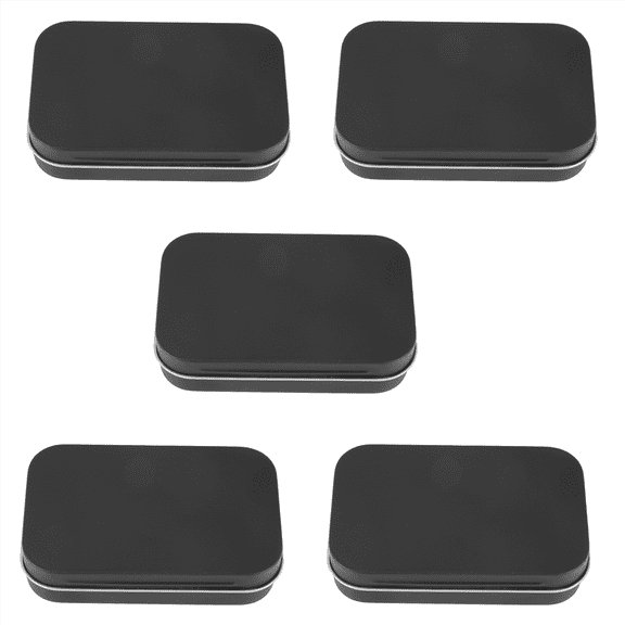 5pcs 95X60X21mm Black Tin Box Metal with Matte Candy Small